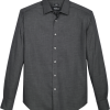 Awearness Kenneth Cole Slim Fit Sport Shirt, Black Mesh Pattern