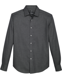 Awearness Kenneth Cole Slim Fit Sport Shirt, Black Mesh Pattern