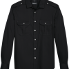Awearness Kenneth Cole Slim Fit Twill Military Sport Shirt, Black -Dress Shirts Sales MW40 6LEM 02 AWEARNESS KENNETH COLE BLACK MAIN