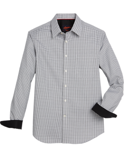 Egara Slim Fit Sport Shirt, Black & White Houndstooth