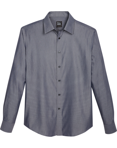 Jos. A. Bank Traveler Collection Slim Fit Spread Collar Sport Shirt, Black Melange Chevron 3 Jos. A. Bank Traveler Collection Slim Fit Spread Collar Sport Shirt, Black Melange Chevron