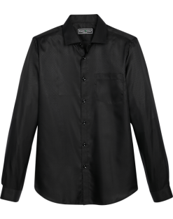 Paisley & Gray Slim Fit Spread Collar Sport Shirt, Black Jacquard