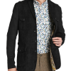 Paisley & Gray Slim Fit Military Coat, Black
