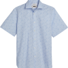 Joseph Abboud Modern Fit Spread Collar Sport Shirt, Light Blue Mini Floral -Dress Shirts Sales MW40 6M9F 93 JOSEPH ABBOUD LT BLUE MAIN