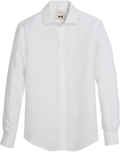 Joseph Abboud Modern Fit Linen Sport Shirt, White