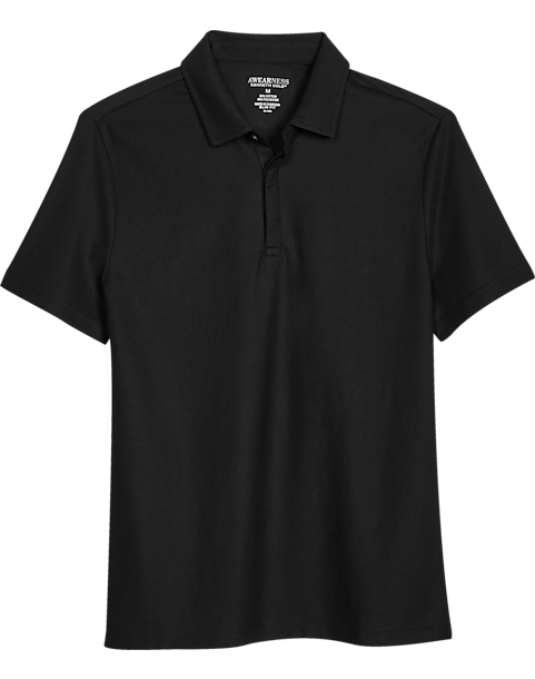 Awearness Kenneth Cole Modern Fit Pique Polo, Black 3 Awearness Kenneth Cole Modern Fit Pique Polo, Black
