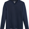Awearness Kenneth Cole Slim Fit V-Neck Long Sleeve T-Shirt, Navy -Dress Shirts Sales MW40 6MLW 01 AWEARNESS KENNETH COLE NAVY MAIN