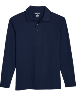 Awearness Kenneth Cole Modern Fit Long Sleeve Polo, Navy