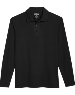 Awearness Kenneth Cole Modern Fit Long Sleeve Polo, Black