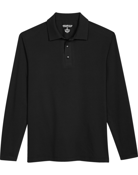 Awearness Kenneth Cole Modern Fit Long Sleeve Polo, Black 3 Awearness Kenneth Cole Modern Fit Long Sleeve Polo, Black