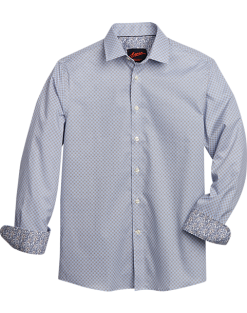 Egara Slim Fit Sport Shirt, Blue Tie Print