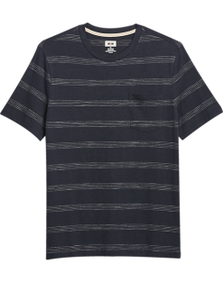Joseph Abboud Modern Fit Short Sleeve Crew Neck T-Shirt Navy Stripe