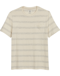 Joseph Abboud Modern Fit Short Sleeve Crew Neck T-Shirt, Cream Stripe