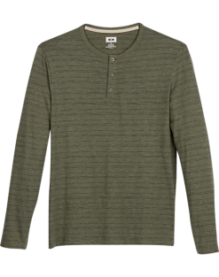 Joseph Abboud Modern Fit Henley, Olive Stripe