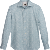 Joseph Abboud Modern Fit Sport Shirt, Teal Fossil Leaf