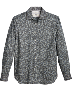 Joseph Abboud Modern Fit Spread Collar Woven Sport Shirt, Olive Foliage