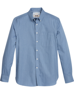 Joseph Abboud Modern Fit Sport Shirt, Blue Melange Check