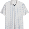 Haggar Modern Fit LIFE KHAKI™ Short Sleeve Polo, White Seahorse Pattern -Dress Shirts Sales MW40 6MUT 10 HAGGAR WHITE MAIN