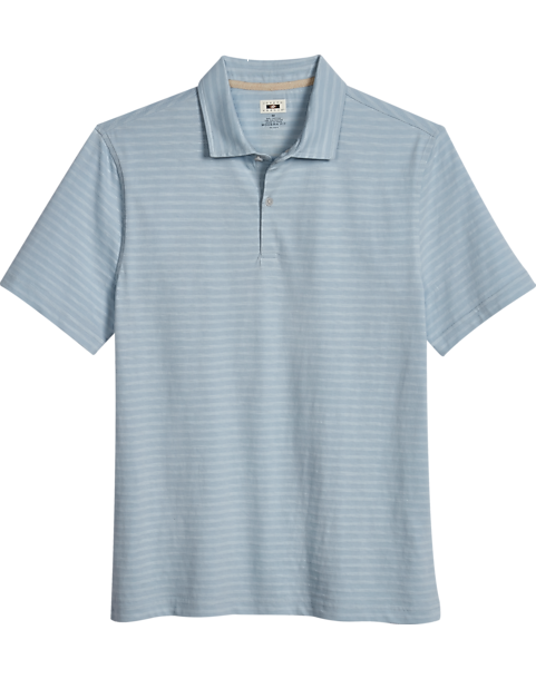 Joseph Abboud Modern Fit Slub Polo, Light Blue Stripe 3 Joseph Abboud Modern Fit Slub Polo, Light Blue Stripe