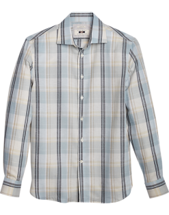 Joseph Abboud Modern Fit Sport Shirt Light Blue Madras Plaid