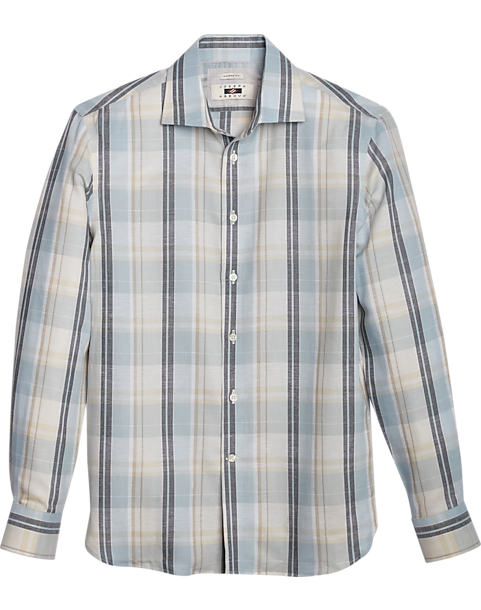 Joseph Abboud Modern Fit Sport Shirt Light Blue Madras Plaid 3 Joseph Abboud Modern Fit Sport Shirt Light Blue Madras Plaid