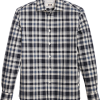Joseph Abboud Modern Fit Slub Sport Shirt, Navy Plaid