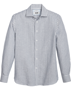 Joseph Abboud Modern Fit Sport Shirt, Navy Stripe