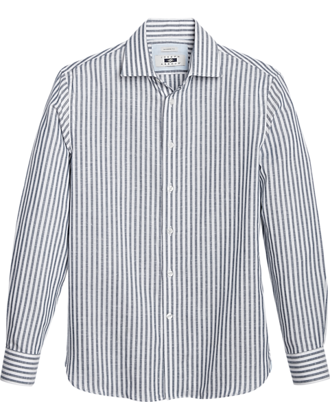 Joseph Abboud Modern Fit Sport Shirt, Navy Stripe 3 Joseph Abboud Modern Fit Sport Shirt, Navy Stripe