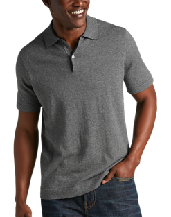Joseph Abboud Modern Fit Sweater Polo, Heathered Gray