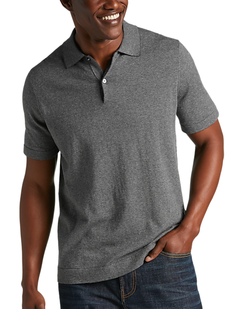Joseph Abboud Modern Fit Sweater Polo, Heathered Gray 3 Joseph Abboud Modern Fit Sweater Polo, Heathered Gray