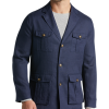 Joseph Abboud Modern Fit Linen Notch Collar 4-Pocket Soft Jacket, Navy