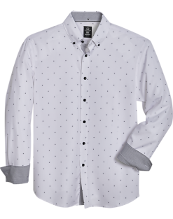 Michael Strahan Four-Way Stretch Modern Fit Sport Shirt, Navy Stars