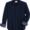 Con.Struct Four-Way Stretch Slim Fit Spread Collar Sport Shirt, Navy -Dress Shirts Sales MW40 6MXG 01 CONSTRUCT NAVY MAIN