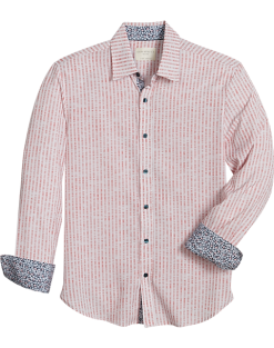 Con.Struct Slim Fit Spread Collar Sport Shirt, Pink Seersucker