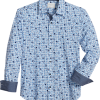 Con.Struct Slim Fit Spread Collar Sport Shirt, Blue Dogs -Dress Shirts Sales MW40 6MXW 14 CONSTRUCT BLUE MAIN