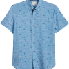 Con.Struct Slim Fit Short Sleeve Sport Shirt, Blue Chambray Sharks 1 Con.Struct Slim Fit Short Sleeve Sport Shirt, Blue Chambray Sharks -Dress Shirts Sales MW40 6MY4 14 CONSTRUCT BLUE MAIN