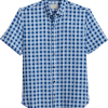 Con.Struct Slim Fit Short Sleeve Sport Shirt, White & Blue Gingham -Dress Shirts Sales MW40 6MYC 30 CONSTRUCT WHITE BLUE MAIN