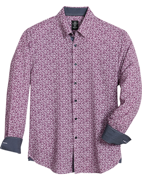 Michael Strahan Modern Fit Sport Shirt Lavender Floral 3 Michael Strahan Modern Fit Sport Shirt Lavender Floral
