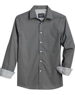 Egara Slim Fit Sport Shirt, Black Cat Eye Print