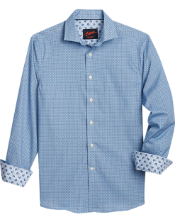 Egara Slim Fit Sport Shirt, Navy Blue Medallion