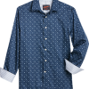 Egara Slim Fit Sport Shirt, Navy Hibiscus Print