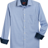 Egara Slim Fit Sport Shirt, Blue Woven Check