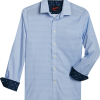 Egara Slim Fit Sport Shirt, Blue Daisy Dot 1 Egara Slim Fit Sport Shirt, Blue Daisy Dot -Dress Shirts Sales MW40 6N0G 14 EGARA MED BLUE MAIN