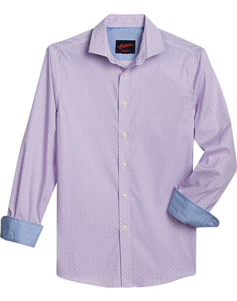 Egara Slim Fit Sport Shirt, Berry Geo 3 Egara Slim Fit Sport Shirt, Berry Geo