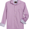 Egara Slim Fit Sport Shirt, Berry Dice Dobby
