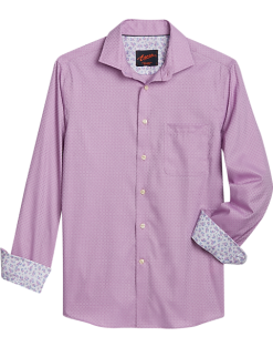 Egara Slim Fit Sport Shirt, Berry Dice Dobby