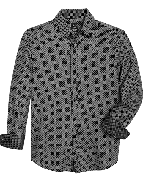 Michael Strahan Modern Fit 4-Way Stretch Sport Shirt Black Geo Starfish 3 Michael Strahan Modern Fit 4-Way Stretch Sport Shirt Black Geo Starfish