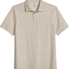 Joseph Abboud Modern Fit Short Sleeve Polo Shirt, Oatmeal Herringbone -Dress Shirts Sales MW40 6N3F 20 JOSEPH ABBOUD OATMEAL MAIN