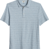 Joseph Abboud Modern Fit Short Sleeve Polo Shirt, Light Blue Stripe