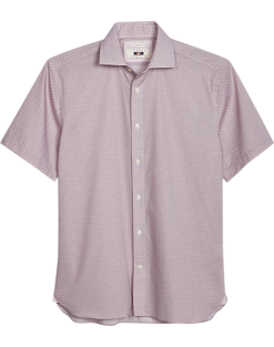 Joseph Abboud Modern Fit Sport Shirt, Burgundy Medallion